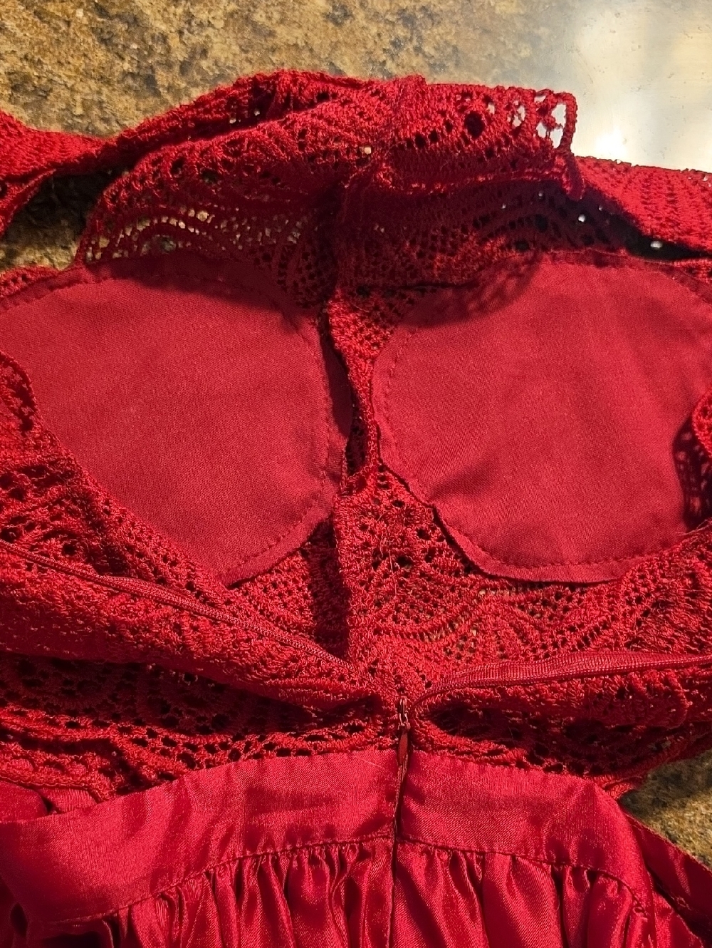 Crochet Top Red Dress Size M - Picture 6 of 8